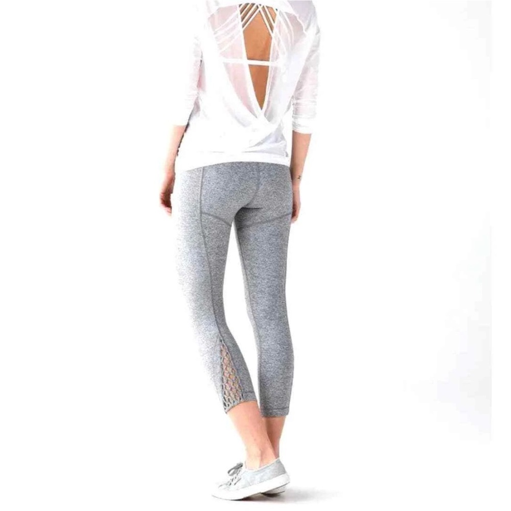 Lululemon True Self Crop Lace Cuff Gray Leggings